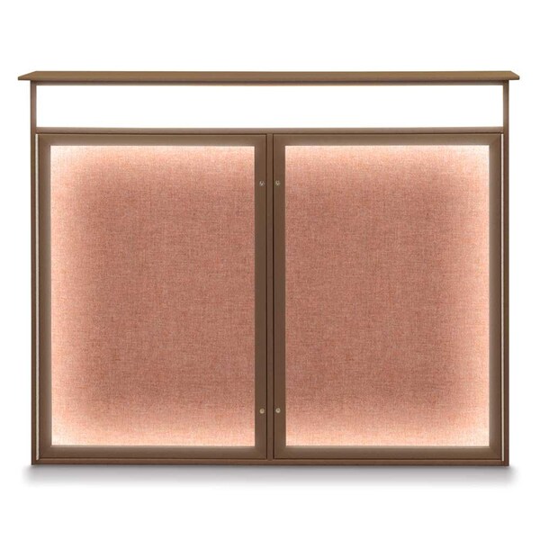 United Visual Products Open Faced Traditional Corkboard, 72x36" UV645A-BRONZE-BUFF - main